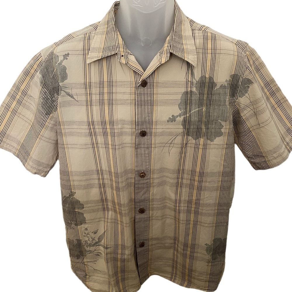 QUIKSILVER Tropical Short Sleeve Collared Shirt Men M Medium
